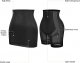Women's Black Shapewear Faux Leather Skirt with Built-in Shapewear High Waist Tight Slit Midi Skirt